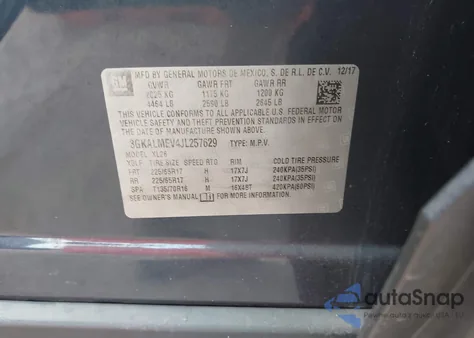 2018 GMC Terrain Sle from USA, damaged, VIN 3GKALMEV4JL257629